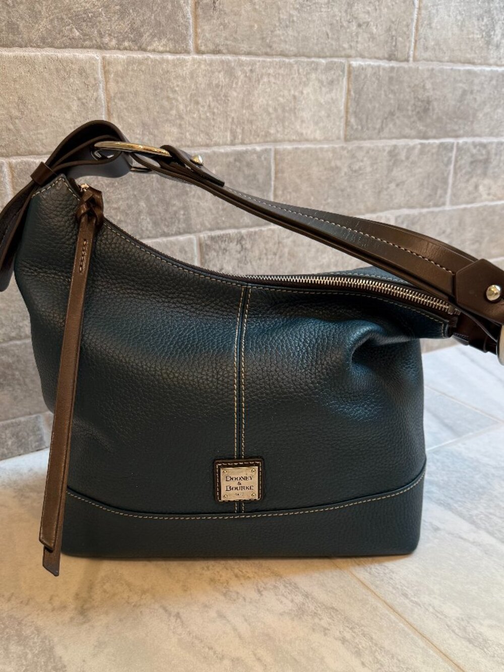 Dooney & Bourke Teal Pebbled Leather Gracie Shoulder Bag